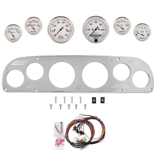 AutoMeter Old Tyme White 57-60 Ford Truck Billet Panel/Gauge Kit - 2957-08