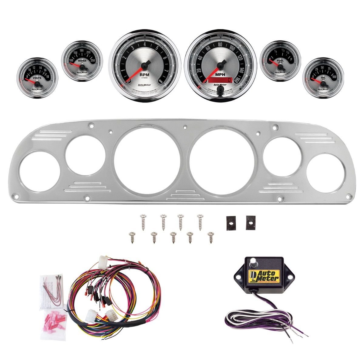 AutoMeter American Muscle 57-60 Ford Truck Billet Panel/Gauge Kit - 2958-01