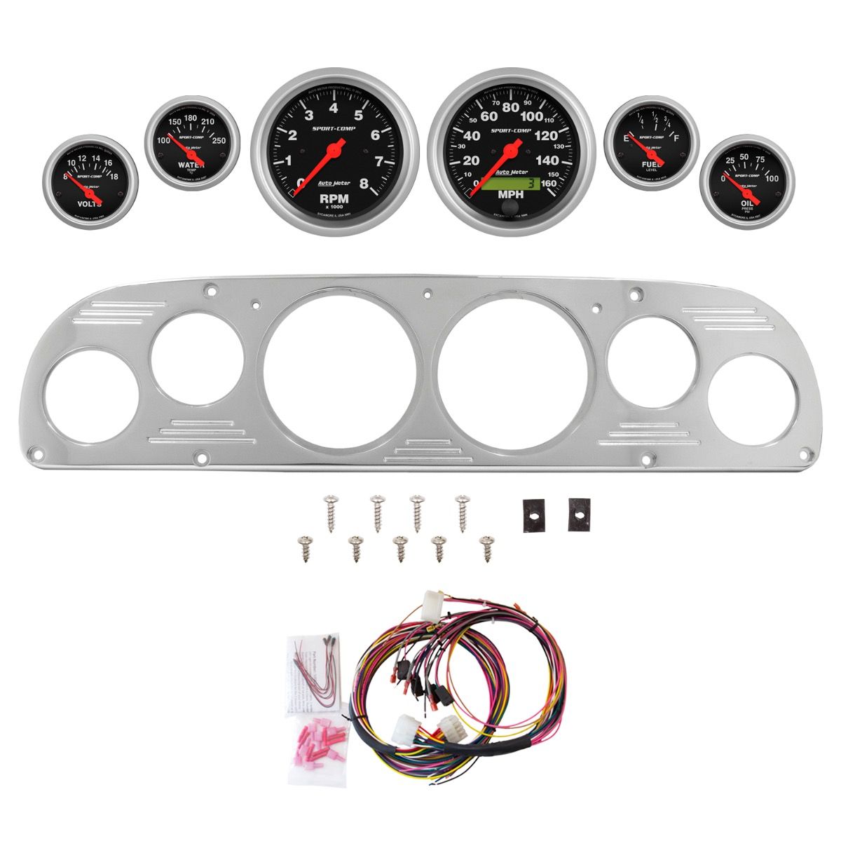 AutoMeter Sport-Comp 57-60 Ford Truck Billet Panel/Gauge Kit - 2958-11
