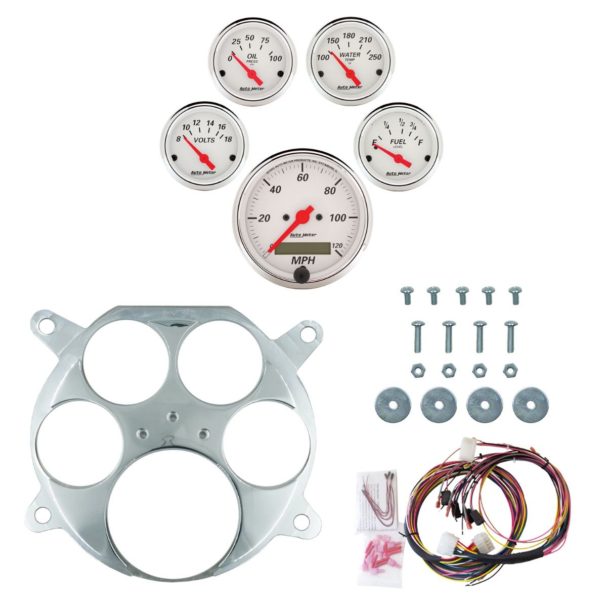 AutoMeter Arctic White 61-66 Ford Truck Billet Panel/Gauge Kit - 2959-03