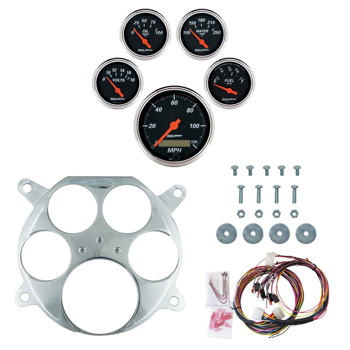 AutoMeter Designer Black 61-66 Ford Truck Billet Panel/Gauge Kit - 2959-06