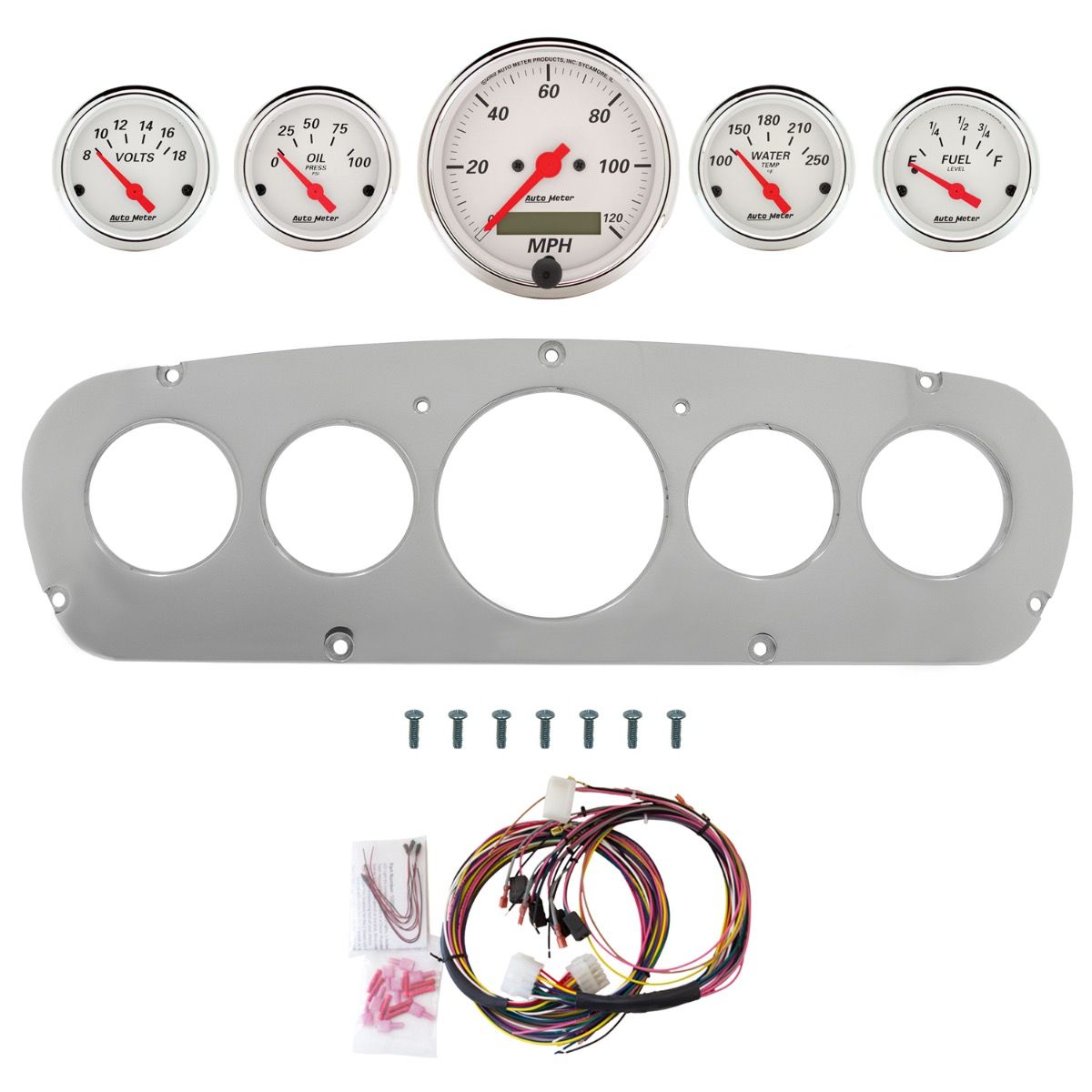 AutoMeter Arctic White 65-66 Ford Truck Billet Panel/Gauge Kit - 2960-03