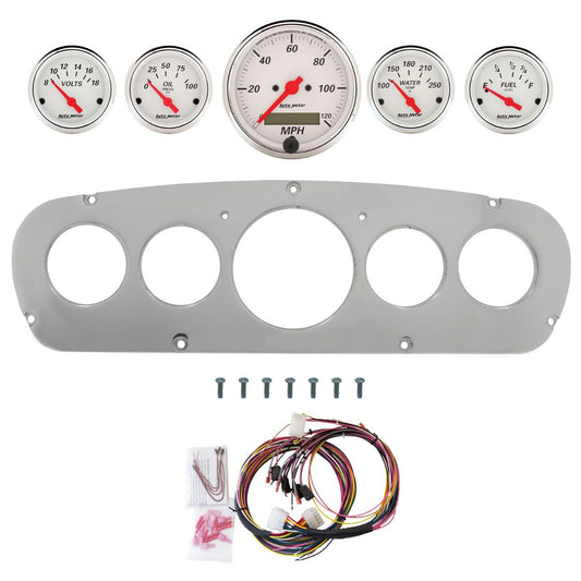 AutoMeter Arctic White 65-66 Ford Truck Billet Panel/Gauge Kit - 2960-03