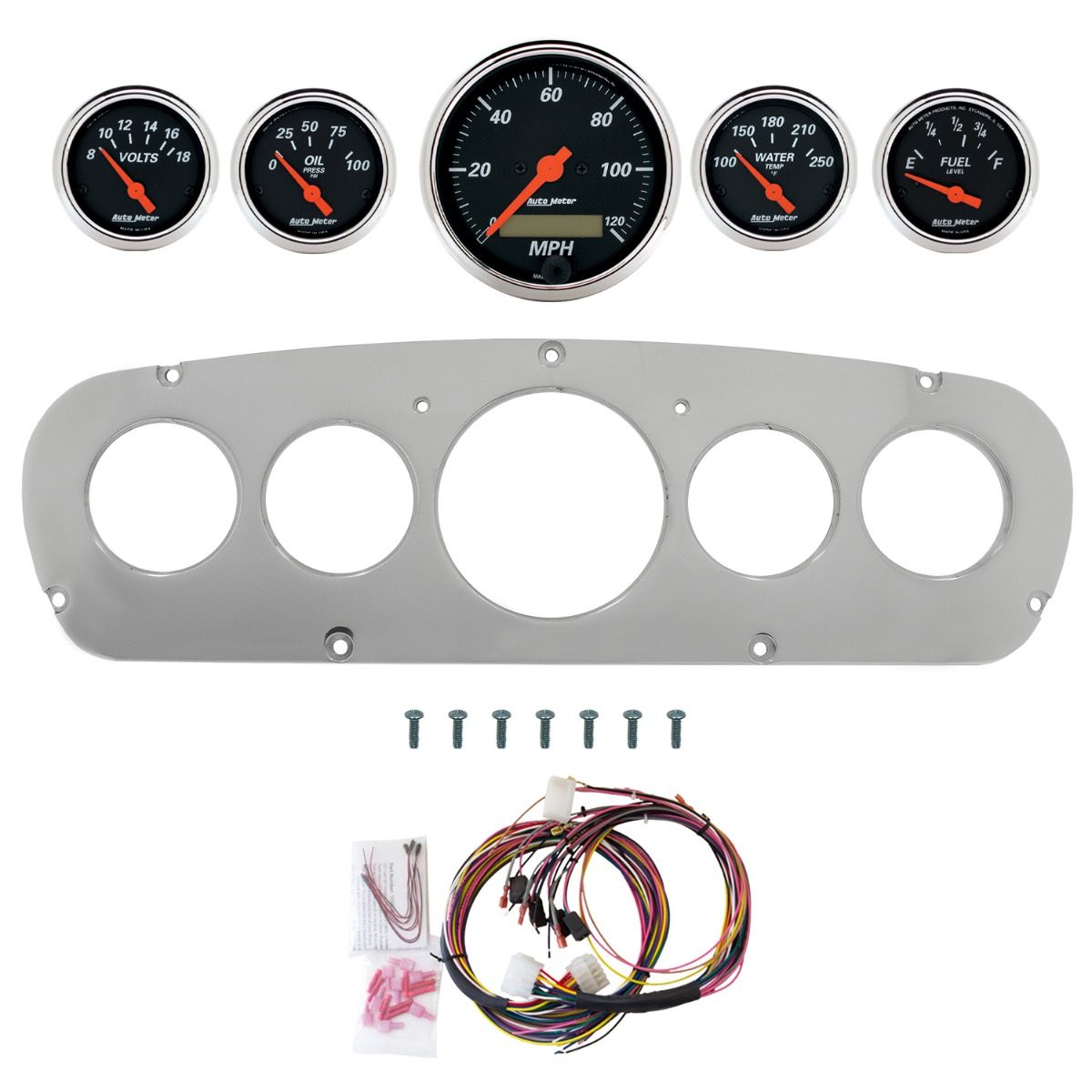 AutoMeter Designer Black 65-66 Ford Truck Billet Panel/Gauge Kit - 2960-06