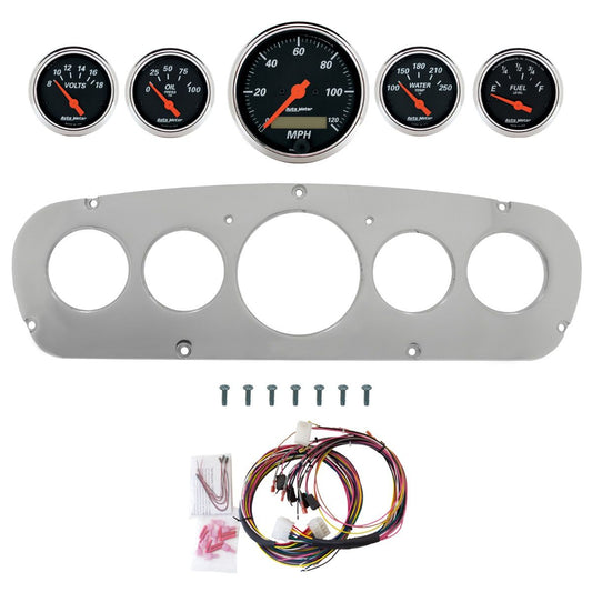 AutoMeter Designer Black 65-66 Ford Truck Billet Panel/Gauge Kit - 2960-06