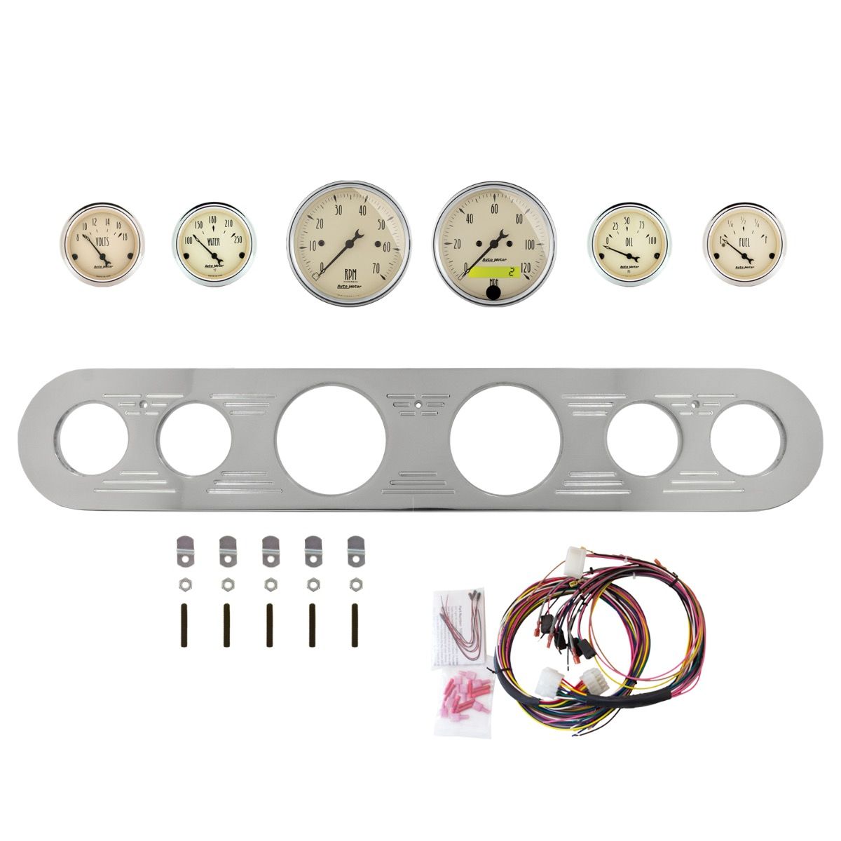 AutoMeter Antique Beige 67-72 Ford Truck Billet Panel/Gauge Kit - 2961-02