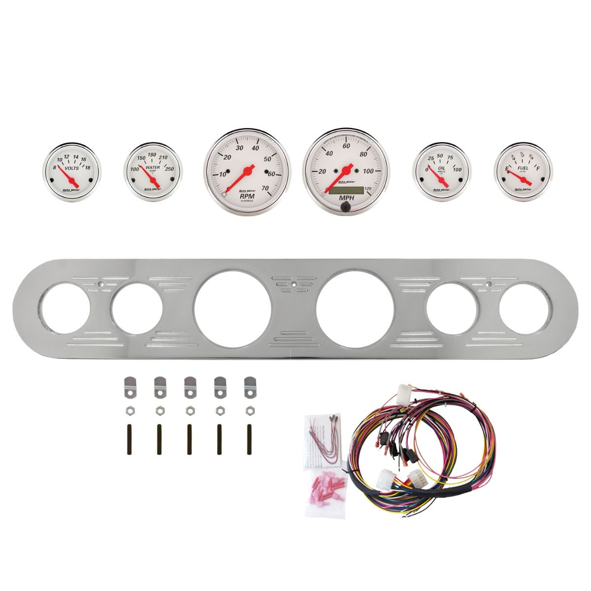 AutoMeter Arctic White 67-72 Ford Truck Billet Panel/Gauge Kit - 2961-03