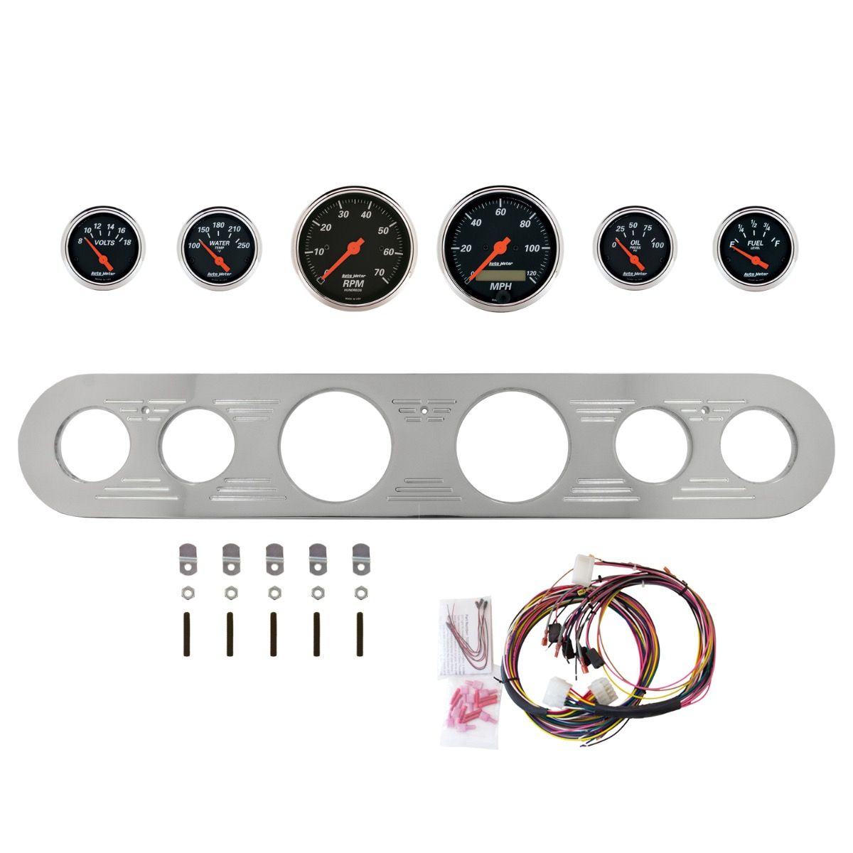 AutoMeter Designer Black 67-72 Ford Truck Billet Panel/Gauge Kit - 2961-06