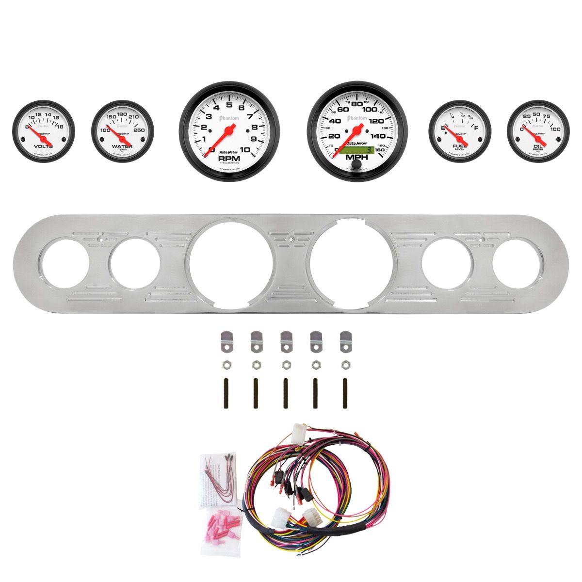 AutoMeter Phantom 67-72 Ford Truck Billet Panel/Gauge Kit - 2962-09