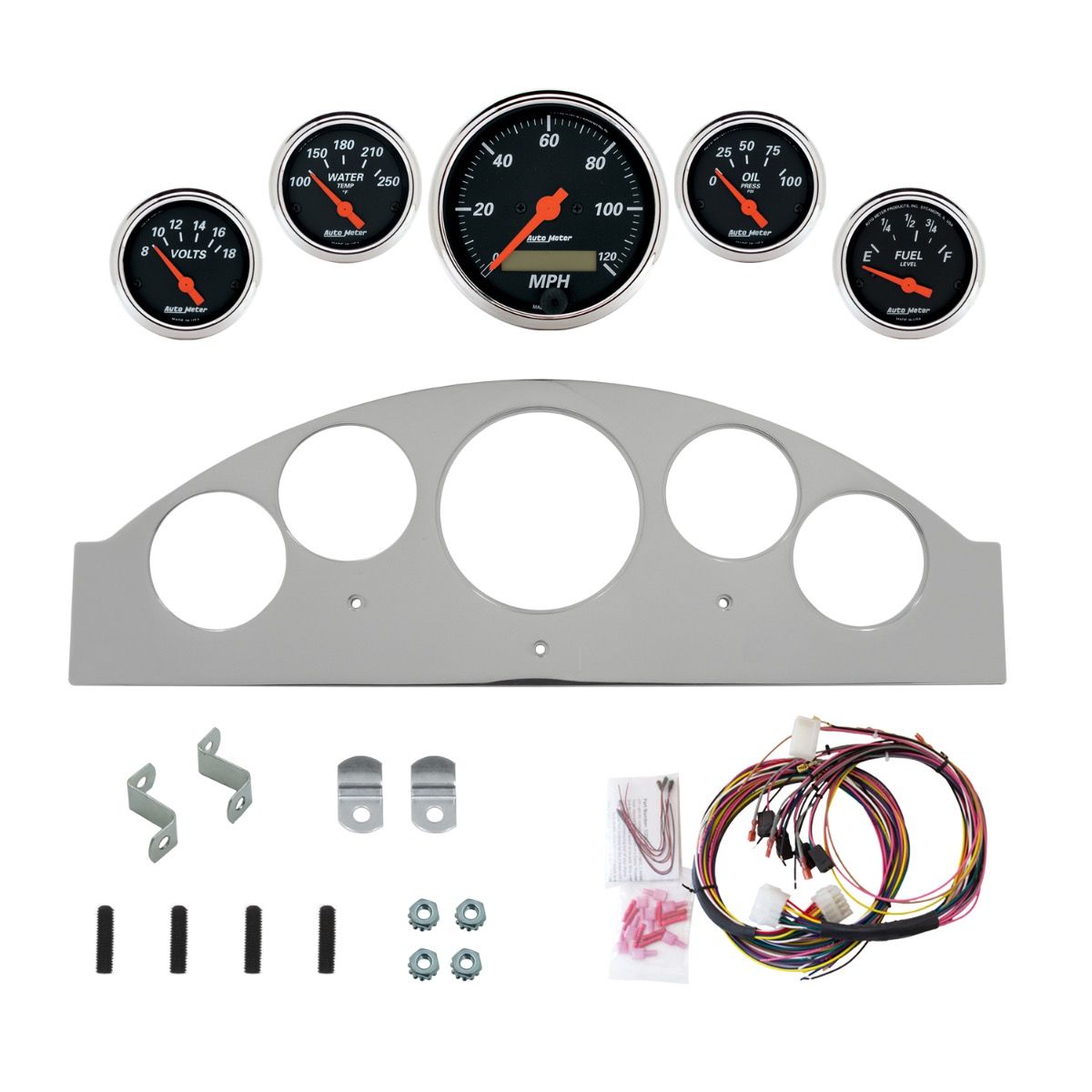AutoMeter Designer Black 1957 Ford Fairlane Billet Panel/Gauge Kit - 2963-06