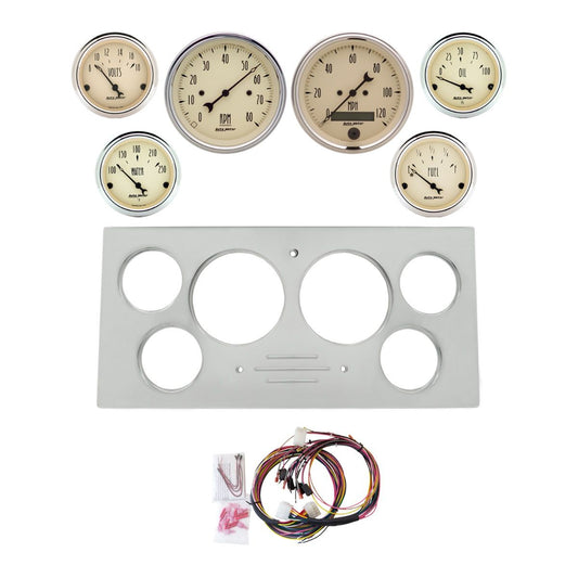 AutoMeter Antique Beige 73-79 Ford Truck Billet Panel/Gauge Kit SR - 2966-02