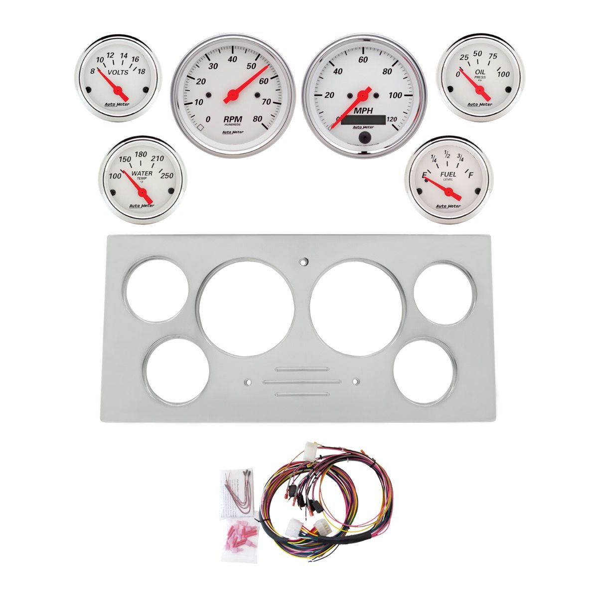 AutoMeter Arctic White 73-79 Ford Truck Billet Panel/Gauge Kit SR- 2966-03