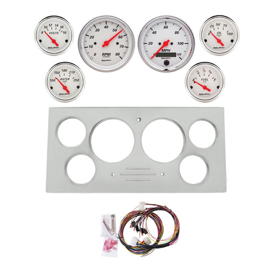 AutoMeter Arctic White 73-79 Ford Truck Billet Panel/Gauge Kit SR- 2966-03
