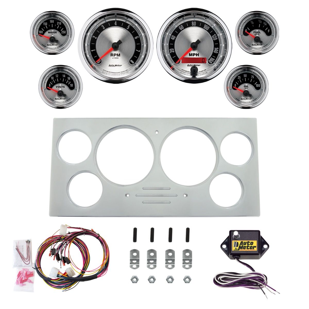 AutoMeter American Muscle 73-79 Ford Truck Billet Panel/Gauge Kit - 2967-01