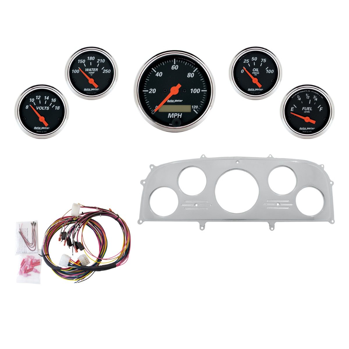 AutoMeter Designer Black 1959 Ford Galaxie Billet Panel/Gauge Kit - 2968-06