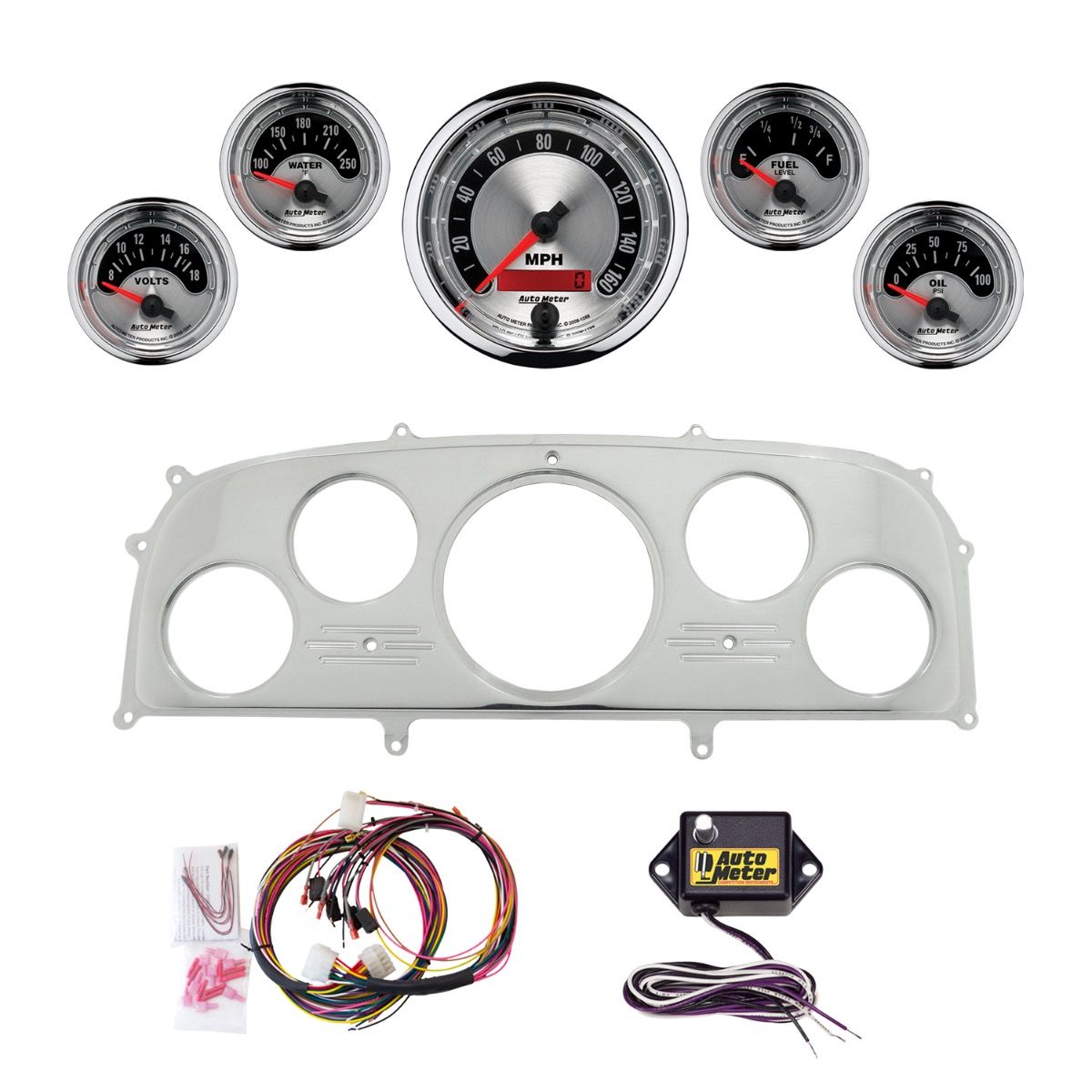 AutoMeter American Muscle 1959 Ford Galaxie Billet Panel/Gauge Kit - 2969-01