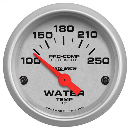 AutoMeter Ultra‑Lite Electric Water Temperature Gauge | 2‑1/16″ / 100‑250 °F | SKU: 4337