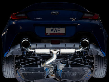 AWE Touring Edition Cat-Back Exhaust – Chrome Silver Tips – BRZ / GR86 / 86 / FR-S (SKU: 3015-32486)