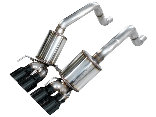 AWE Touring Edition Axleback Exhaust for C6 Chevrolet Corvette 6.0L (2005-2007) and 6.2L (2008) - Diamond Black Tips (SKU: 3015-43660)