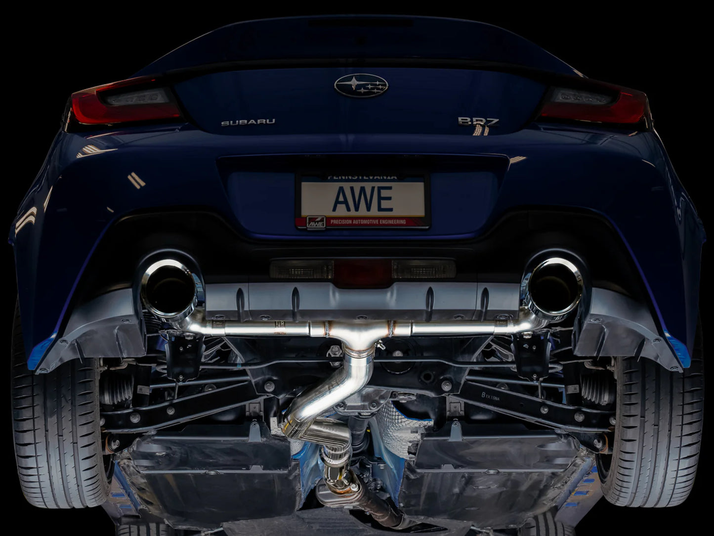 AWE Track Edition Cat-Back Exhaust – Chrome Silver Tips – BRZ / GR86 / 86 / FR-S (SKU: 3020-32279)