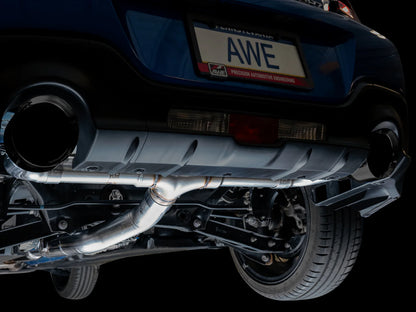 AWE Track Edition Cat-Back Exhaust – Chrome Silver Tips – BRZ / GR86 / 86 / FR-S (SKU: 3020-32279)