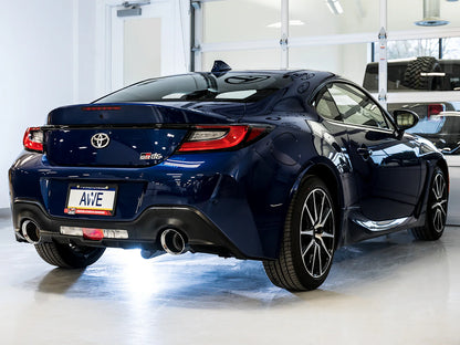 AWE Track Edition Cat-Back Exhaust – Chrome Silver Tips – BRZ / GR86 / 86 / FR-S (SKU: 3020-32279)
