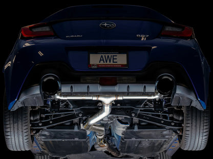 AWE Track Edition Cat-Back Exhaust – Diamond Black Tips – BRZ / GR86 / 86 / FR-S (SKU: 3020-33279)