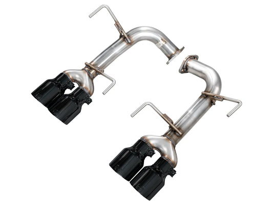 AWE Track Edition Axleback Exhaust for VB Subaru WRX - Diamond Black Tips (SKU: 3020-43424)