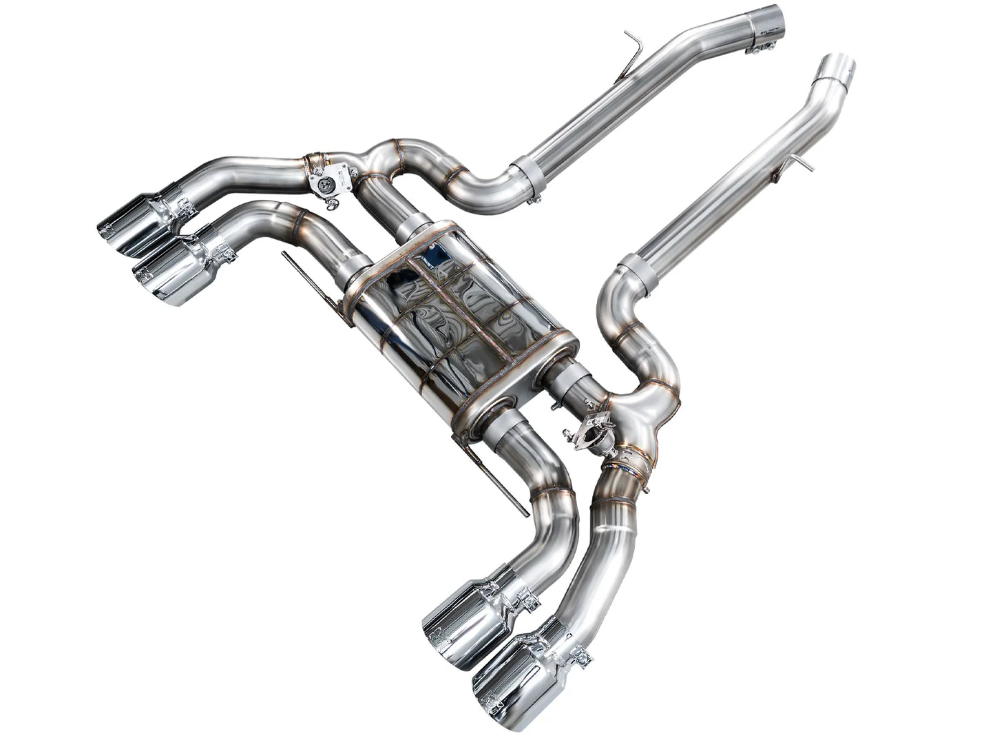 AWE Valved SwitchPath™ Axleback Exhaust for BMW F97 X3 M / F98 X4 M - Chrome Silver Tips (SKU: 3025-42301)