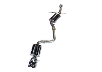 AWE Tuning Audi B8 A4 Touring Edition Exhaust - Single Side Polished Silver Tips AWE Tuning