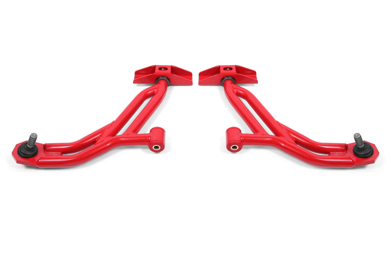 BMR 10-14 Ford Mustang / Shelby GT500 Non-Adj. Lower A-Arms (Poly/Delrin) - Red AA754