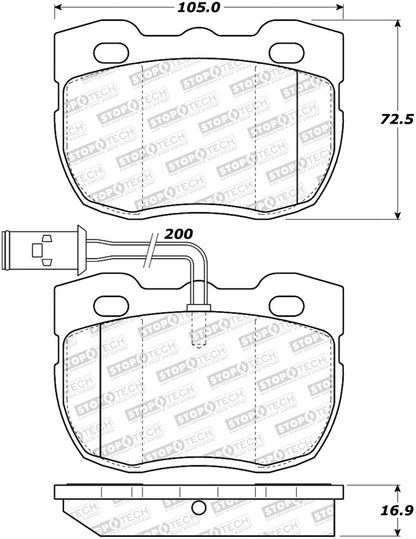 StopTech Premium Ceramic Front Brake Pads - 308.05200 Stoptech