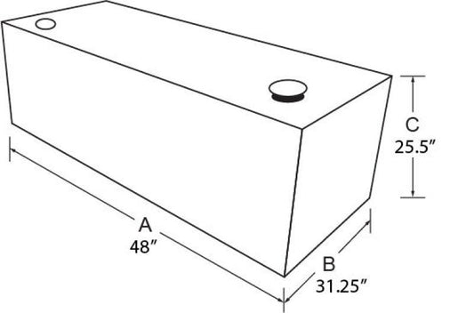 Tradesman Aluminum L-Shape Liquid Storage Tank Combo (48in. / 80 Gallon Capacity) - Brite Tradesman