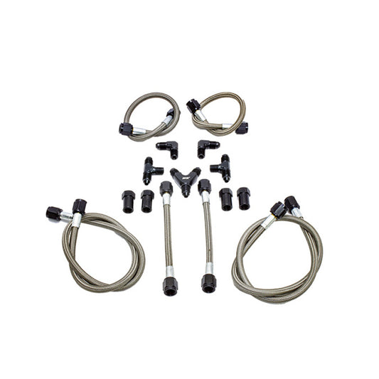 Snow Performance Water-Methanol Quad Nozzle Upgrade (SS Braided Line) - SNO-40045-BRD