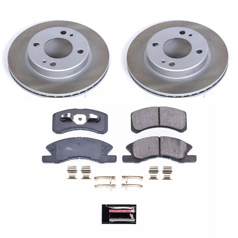 Power Stop 14-15 Mitsubishi Mirage Front Semi-Coated Rotor Kit PowerStop