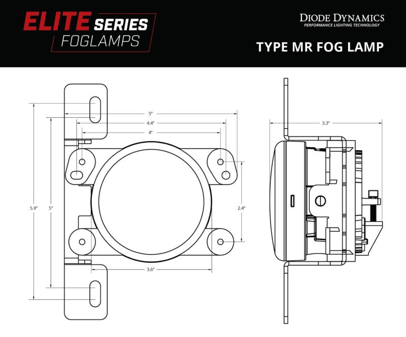 Diode Dynamics Elite Series Type MR Fog Lamps - Yellow (Pair) Diode Dynamics