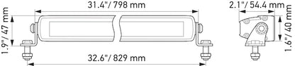 Hella Universal Black Magic 32in Thin Light Bar - Driving Beam Hella