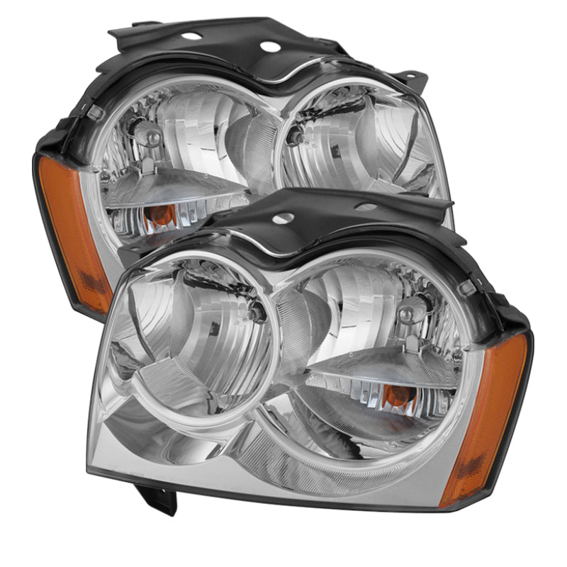 Xtune Jeep Grand Cherokee 05-07 Crystal Headlights Chrome HD-JH-JGC05-AM-C SPYDER