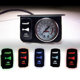 Kleinn Panel Mounted 160 PSI Gauge w/ an Illuminated GREEN Momentary Rocker Switch