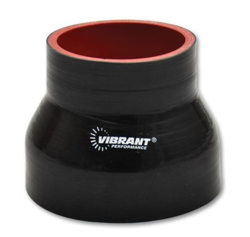 Vibrant 4 Ply Reducer Couper 3in ID x 3.75in ID x 3in Long - Black Vibrant