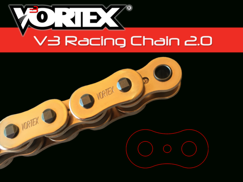 Vortex Racing V3 2.0 Chain 520RX3-128- Gold