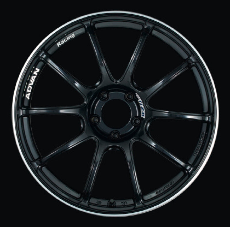 Advan YAZ7G45EB RZII 17x8.0 +45 5x114.3 Racing Gloss Black & Ring Wheel