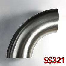 Load image into Gallery viewer, Stainless Bros 2.5in SS321 90 Degree Mandrel Bend Elbow 1.5D - 16GA/.065in Wall - No Leg