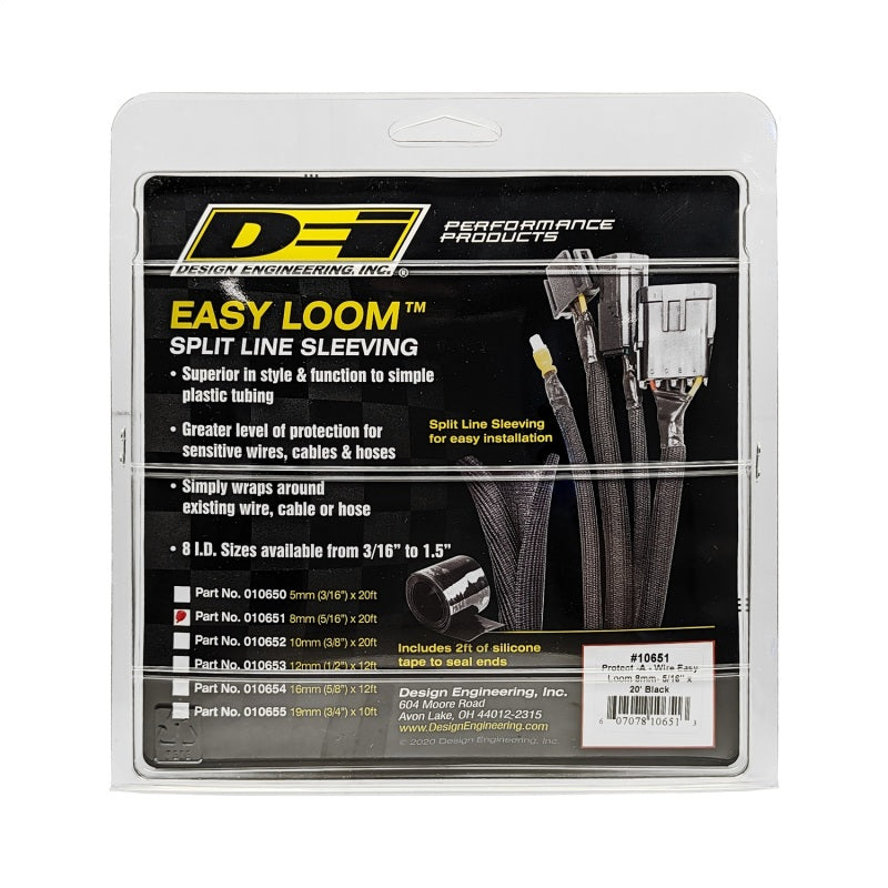 DEI Split Wire Sleeve Easy Loom 8mm-5/16in x 20 Black DEI