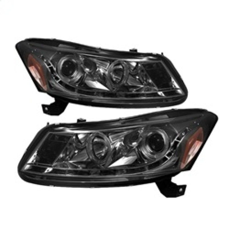 Spyder Honda Accord 08-12 4Dr Projector Headlights- LED Halo DRL Smke PRO-YD-HA08-4D-HL-SM SPYDER