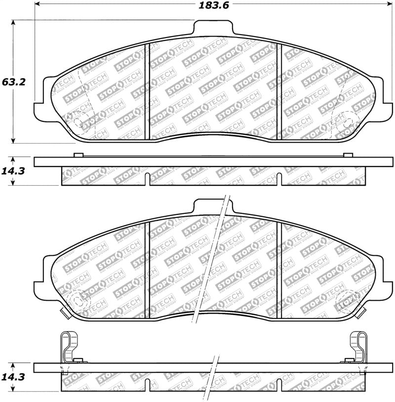 StopTech Street Disc Rear Brake Pads - 305.07310