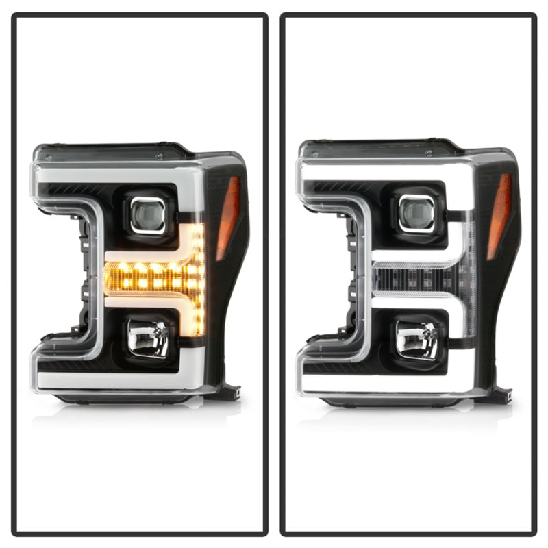 Spyder Ford F-250/F-350/F450 Super Duty 17-18 Projector Headlights Black PRO-YD-FS17-SBSEQ-BK SPYDER