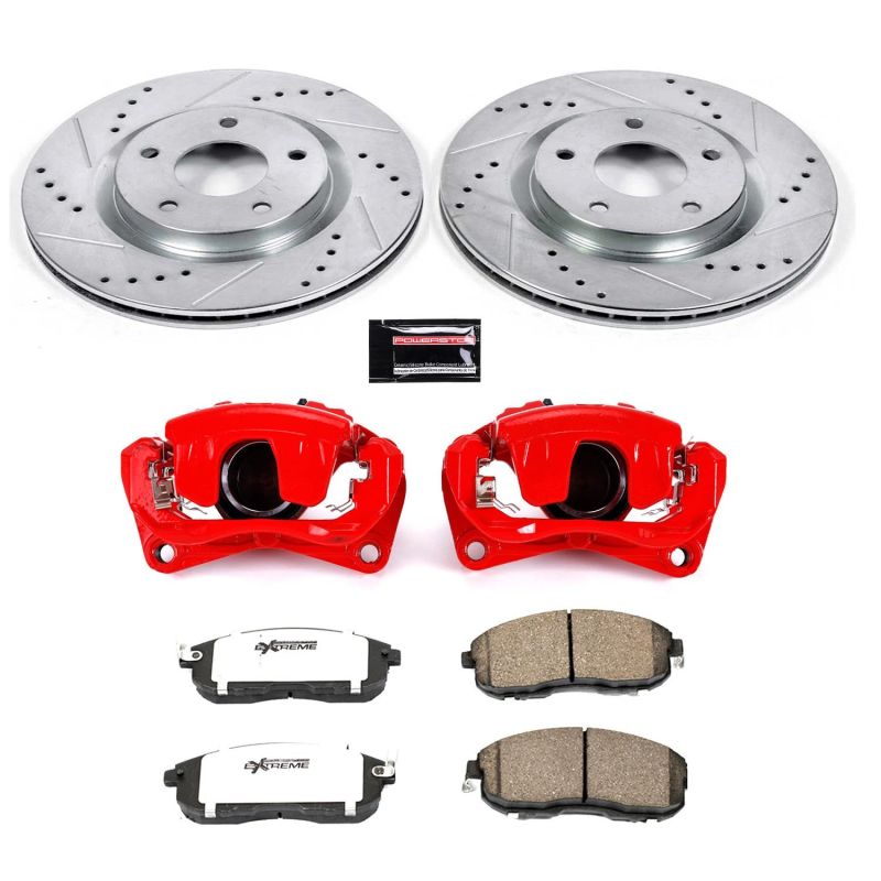 Power Stop 07-12 Nissan Sentra Front Z26 Street Warrior Brake Kit w/Calipers PowerStop