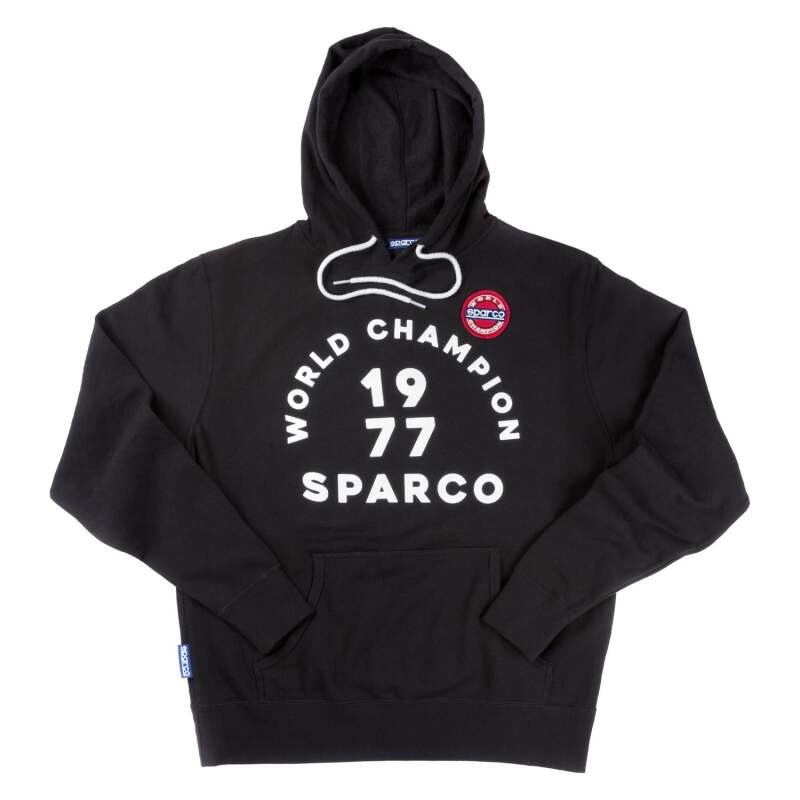 Sparco Sweatshirt Hooded 77 Black SMALL