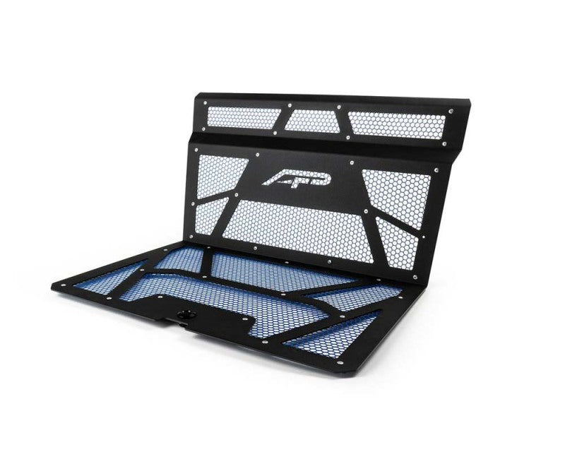 Agency Power AP-RZR-111-FMB-MBLU 14-18 Polaris RZR XP 1000 / XP Turbo Vented Engine Cover - Matte Black/Blue Mesh